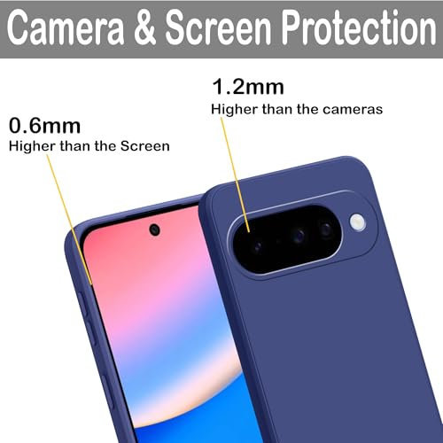 Image of amazon basics Back Cover for Google Pixel 10 5G | Ultra Slim Soft Rubberised Case | Matte Silicone Flexible Mobile Case | Camera Protection - Blue