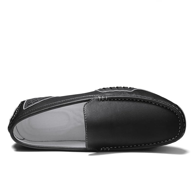 Mens Loafers Shoe Round Toe Faux Leather Driving Style Loafer Anti-Slip Flat Heel Flexible Casual Slip-on3