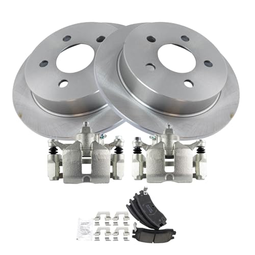 Image of TRQ Rear Brake Pad & Rotor Ceramic Solid Calipers | For 2000-2005 Chevy Impala Monte Carlo 1997-2005 Buick Regal 2004-2005 Century 1997-2003 Pontiac Grand Prix