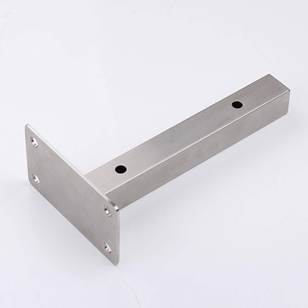Shelf Brackets, Heavy Duty Shelf Brackets ,Stainless Steel Brushed Silver Wall Shelf Bracket,Floating Hidden Square Tube Shelf Supports,Home Office Right Angle Shelving Brackets,Save Space,with Screw,