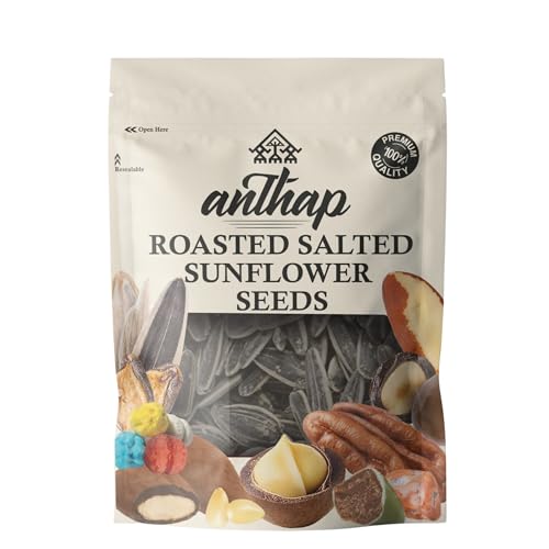 Anthap Roasted Salted Turkish Black Sunflower Seeds, Non GMO&MSG, Authentic Turkish Snack, Perfectly Roasted & Salted, Crunchy Texture, Great for Snacking & Sharing, Rich, Savory Flavour, 500g