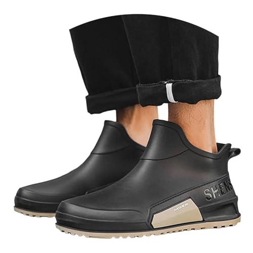 Bottes de pluie homme imperméables avec bottine caoutchouc anti-dérapante