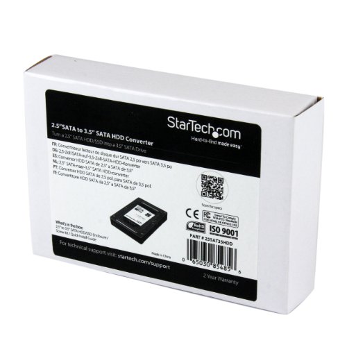Startech.com 2.5" To 3.5" Sata Hdd/Ssd Adapter Enclosure - External Hard Drive Converter With Hdd/Ssd Height Up To 12.5Mm (25Sat35Hdd), Gray #TOP5