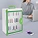 24 Slots Cell Phone Locker Portable Cell Phone Lock Box with Handle Lockable Mobile Phone Storage Cabinet Pocket Chart with Clear Door Cell Phone Holder for Office School Classroom Gym, Silver & Green