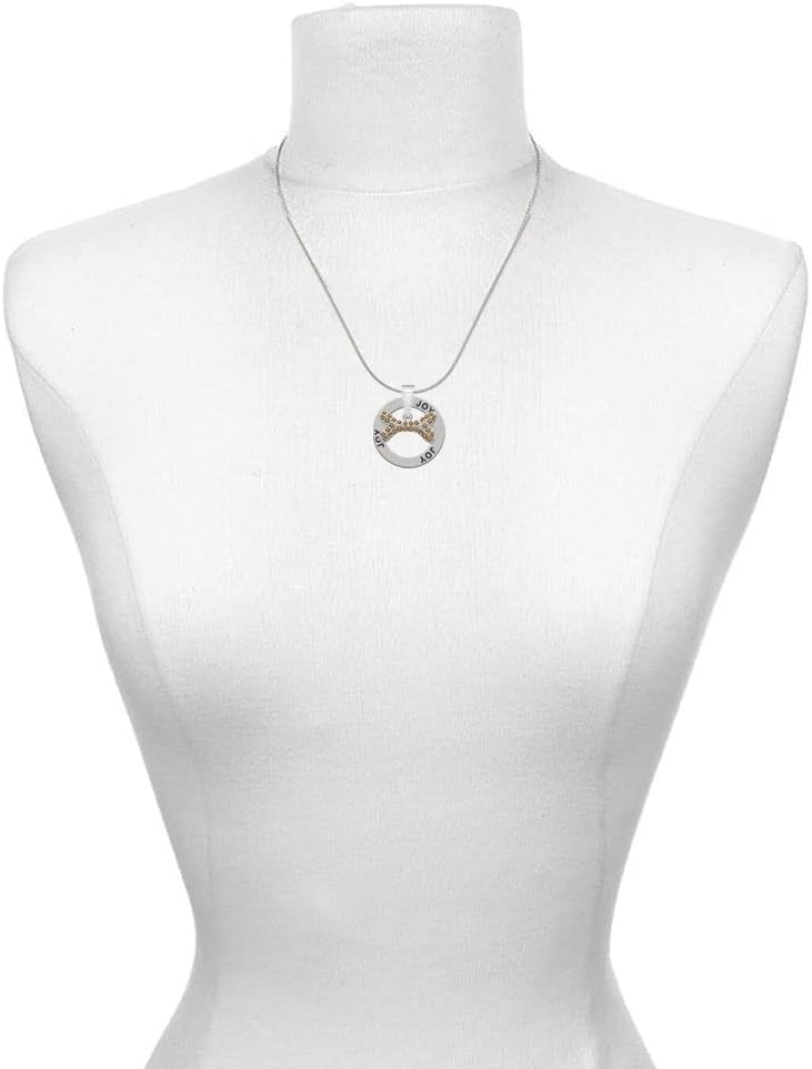 Delight Jewelry Silvertone Large Crystal Dog Bone - Paws for Peace Ring Charm Necklace, 18"