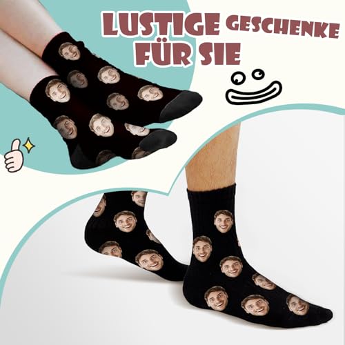 ALBK Personalisierte Socken mit Foto und Gesicht - Individuelle Bilder für Unisex, Damen, Herren - Lustige Weihnachten Geburtstagsgeschenk