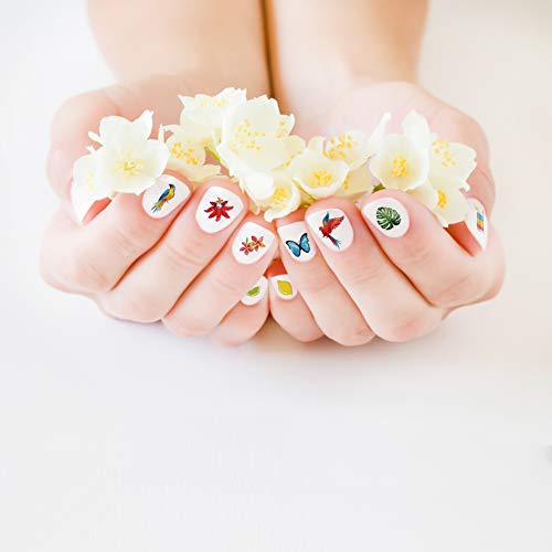 Hawaii Summer Nail Art Stickers Set 250+ Designs For Women Girls Kids, Viwieu Tropical 3D Fake Nail Decals Self-Adhesive Flamingo Cactus Beach Fruits Palm Tree For Holiday Gift Diy Manicure 8 Pack #TOP2