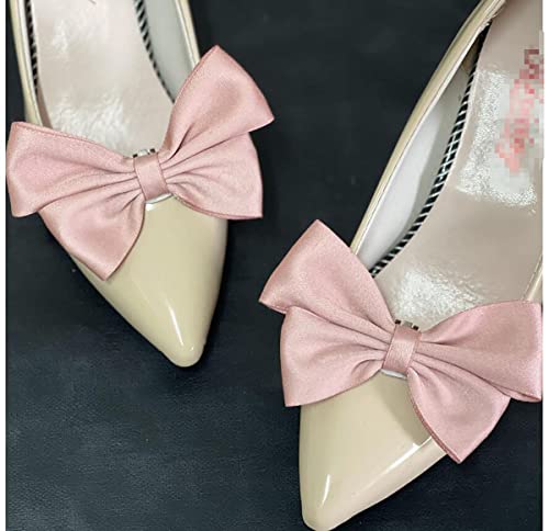 Image of Fodattm 2PCS Handmade Bow Knot Shoe Buckle Clips Wedding Shoe Decoration Charms DIY Crafts Findings Accessories Package