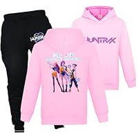 Duoxinbos KPOP Tracksuit Girls Vintage Y2k Hoodies Hip Hop Streetwear Fashion Kids Long Sleeve & Pants Sets Printed Sweatshirt