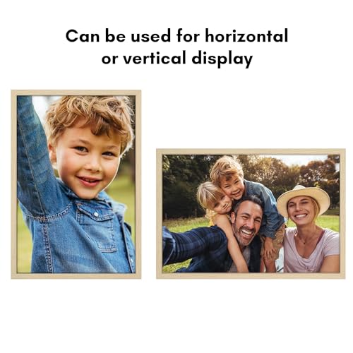 Americanflat 12x18 Poster Frame with Polished Plexiglass - Streamline Collection - Thin Border Picture Frame for Wall Display - Hanging Hardware Included - Natural Oak