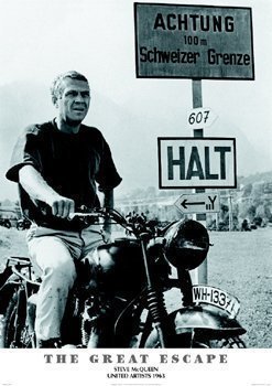 Affiche The Great Escape Steve McQueen - Grand poster film de guerre en papier salon 86x61cm