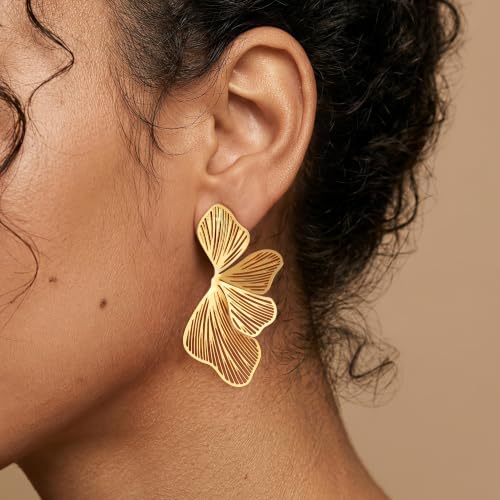 Ritach Gold Statement Earrings for Women - Chunky Gold Dangle Earrings Drop - image 2