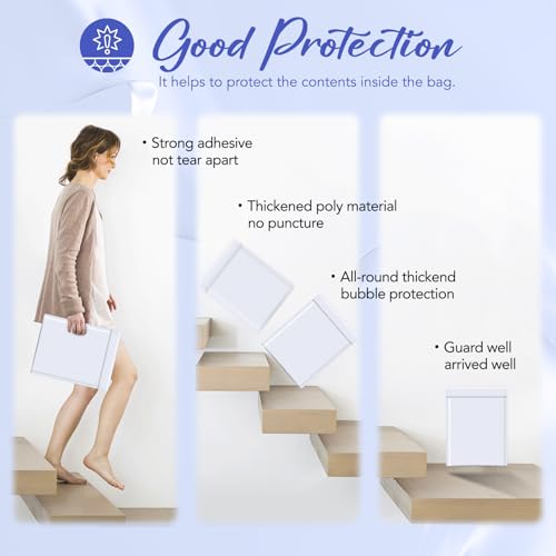 Image of Fuxury White Bubble Mailers 9.5x14.5 inch 25 Pack Large Opaque Padded Envelopes | 9.5x13.5 usable size,#4 self seal waterproof bubble envelopes,cushioned protection for books,shirts,documents,small business