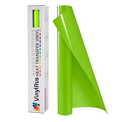 VinylRus Heat Transfer Vinyl-12” x 8ft Apple Green Iron on Vinyl Roll for Shirts,HTV Vinyl for Silhouette Cameo, Cricut ,Easy to Cut & Weed
