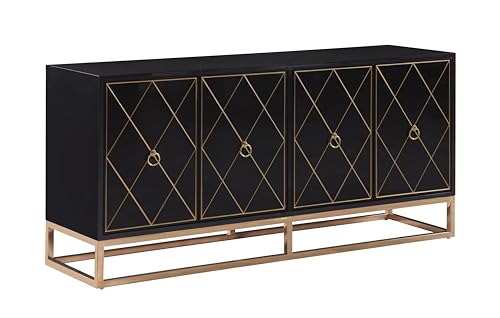 Tabitha 64' Modern Lacquer Sideboard Buffet Cabinet, Fully Assembled, 4 Storage...