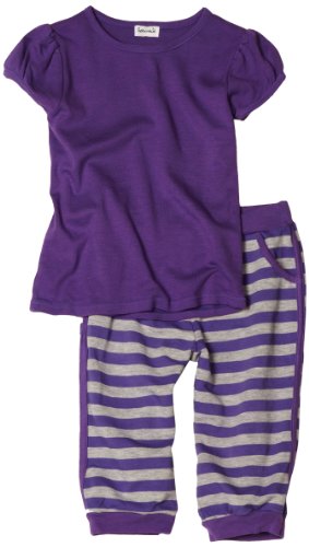 Ensemble pantalon court à rayures françaises filles 2-6x en coton souple