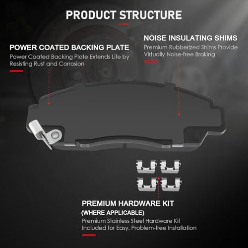 Image of cciyu D787 D1451 Front & Rear Disc Brake Pads Kit For Acura TSX 2009-2010,For Honda For Accord 2008-2011 8PCS