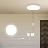 Buroraix 2-Pack 9.8 Inch Plug-in LED Ceiling Light with Switch,Built-in LED Source,White Wall Light Flush Mount Light Fixture for Balcony Bathroom,Closet,Storage Room,Garage,Hallway,Entryway