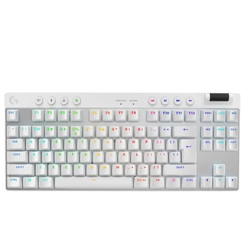 Logitech G Pro X TKL Lightspeed, Teclado inalámbrico para Gaming - Blanco - US INT'L - Tactile