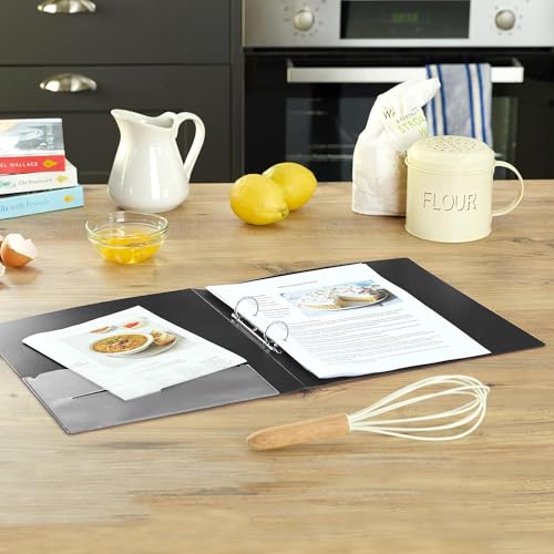 Image of 2D Ring Binder File,Plastic File Folder A /4 Size Tough & Durable (A /4 2D Ring Binder Black - 1)