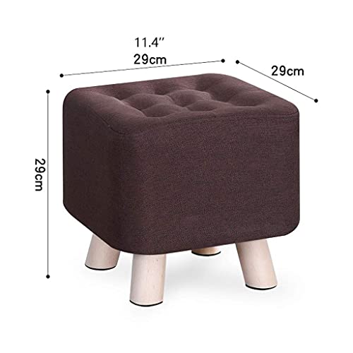 Tabouret repose-pieds ottoman carré coton lin gris canapé maison