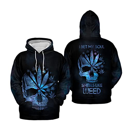 Skull Weed Hoodie Men Women 3D Print S-5XL DS6002