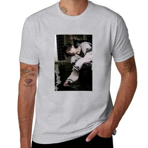 MKCSHCBV Jeonghan FML T-Shirt Man Clothes Edition t Shirt Plain White t Shirts Men Grey M