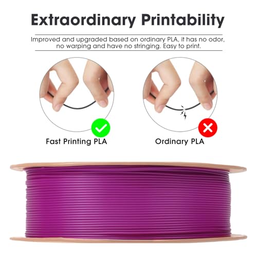 Image of eSUN PLA Basic Filament 1.75mm, 3D Printer Filament High Speed PLA for Fast Printing, 1KG Spool (2.2 LBS) 3D Printing Filament for High Speed 3D Printers, Purple