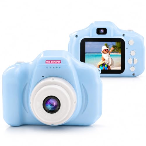 Image of MiniExplorer Mini Camera for Kids 3.0MP 1080P HD Video Digital Camera with 2-Inch Screen, USB Rechargeable Camera for Photo, Supports 32GB SD Card, Toys for Boys & Girls 7-14 Years - Blue
