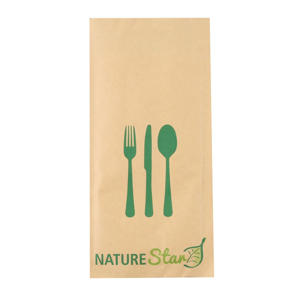 Franz Mensch NATUREStar Bestecksets Triple | Holz FSC® 100%, 500 Stück, Einwegbesteck Set mit Messer, Gabel, Löffel und Serviette