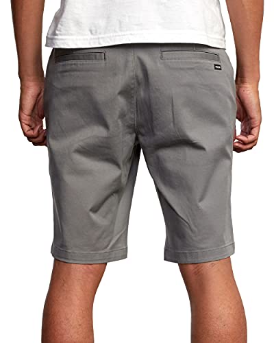 Rvca Men's Standard Fit Walk, 20 Inch Outseam, Stretch Chino Short/Smoke, 32 #TOP2