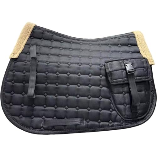 Bemvp Manta De Sillín De Uso General con Bolsillos para Entrenamiento De Equitación, Manta De Sillín Acolchada De Vellón Inglés, Amortiguación para Lomo del Caballo.