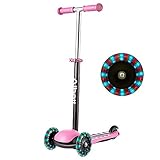 Reibungsloses Fahren: Das leichte Design bietet Kindern eine bessere Kontrolle. ABEC-7-Lager sorgen dafür, dass der Kinderroller stabil, sanft und leise gleitet. Mit der großen, aluminiumverstärkten Bremse kann der Kickscooter beim Auftreten schnell angehalten werden. Sie können auch den Lenker innerhalb von 3 Sekunden schnell abnehmen, benötigen nur wenig Platz zur Aufbewahrung.