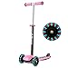 Produktbild Albott Kinderroller LED 3 (DREI) Räder Kinder Scooter höhenverstellbarer 3 blinkenden LED Dreirad Rollen Tretroller Kickscooter Cityroller für Junge und Mädchen ab 3 Jahren Rosa