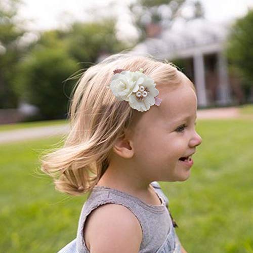 Mligril Baby Girls Flower Hair Clips-3Pcs Floral Hair Bows Alligator Barrettes For Infant Toddler Small #TOP1