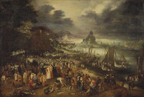Tableau Christ prêchant barque Jan Brueghel poster sur toile, voyage artistique 60x90