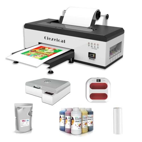 Kit de Impresora A3 1390 DTF DE Ship, Equipado con Impresora de Transferencia térmica de Horno,soporta impresión de película Pet en Hoja o Rollo, Equipado con Sistema automático de Mezcla de Tinta