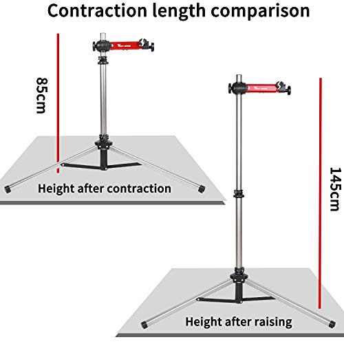 Cyclespeed Bike Repair Stand Quick Release (Max 85 Lbs), Home Mechanic Bicycle Mechanics Workstand Adjustable Portable Extensible Tripod Bike Maintenance Rack For Road Mountain Bikes (Black-Red) #TOP7