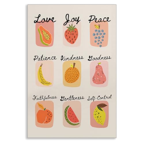 YOZWNGU Fruit of The Spirit Canvas Wall Art, Christian Bible