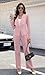 Two Piece Set for Women Fall Fashion 2025 Business Casual Long Sleeve Blazer Jackets Pant Suits Pink XL