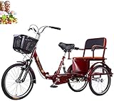 La bicicleta de 3 ruedas tiene un marco trasero y una canasta de bicicleta delantera, que pueden cumplir con las compras y salidas diarias que necesita llevar, sin preocuparse por las manos cansadas.