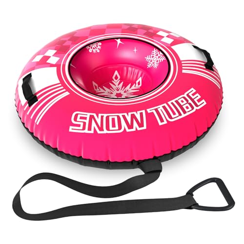 GYMAX Inflatable Snow Tube Sled, 42" Heavy Duty Snow Tubing