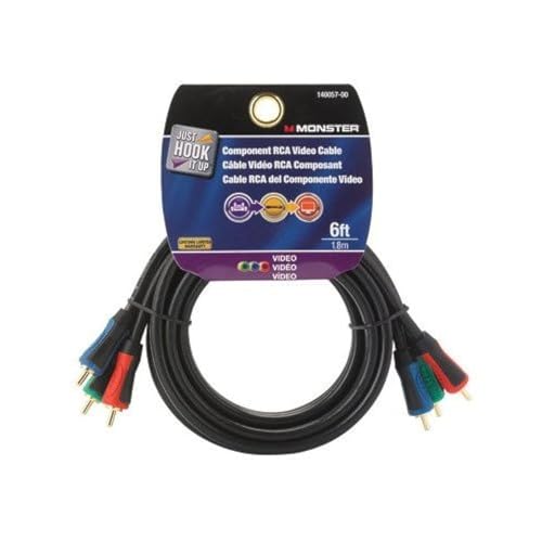 Monster Cable Component Video Cable Oxygen Free, Rca 75 Ohm 6 ' Carded