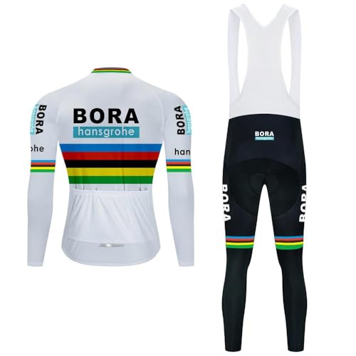 Maillot de Cyclisme + Pantalon Homme Manche Longue Tenue Cycliste Rembourrage Équipement Ensemble pour Velo VTT de Sport Respirant Confortable – Image 3