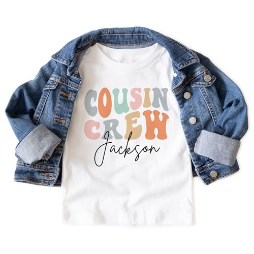 Personalized Cousin Crew Shirts For Kids - Custom Name Retro Cousin Crew Toddler Shirt - Family Reunion Vacation - Summer Camping Trip - Groovy Matching Cousins Group Shirts3
