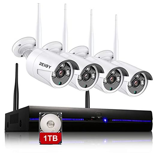 REIGY 2MP Kit Videosorveglianza Wifi Esterno con 1TB HDD