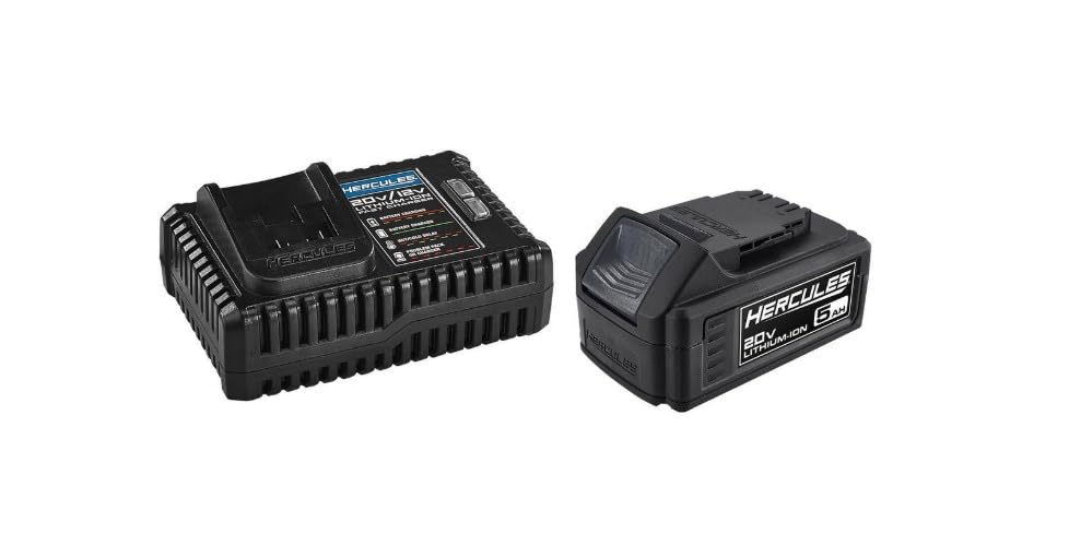 20V 5 Ah Extended-Performance Lithium-Ion Battery and 4 Amp Multi-Voltage Charger Starter Kit - Compatible with Hercules