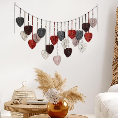 Tapisserie macramé plumes faite main Mimoqk décoration bohème - 2