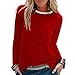 Produktbild Momoxi Oberteil Damen Tshirt Langarmshirt Oversize Basic Sweatshirt Langarmbluse mit Rundhals Casual Langarmshirt Tops Jogginganzug Cardigan Winter Kabel Deutschland Longshirt Hemden Design
