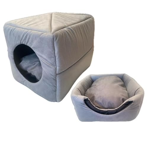 Caminha Pet Cama Para Cães e Gatos Com Almofada(P 30X38,SUEDE TOCA CINZA ESCURO)